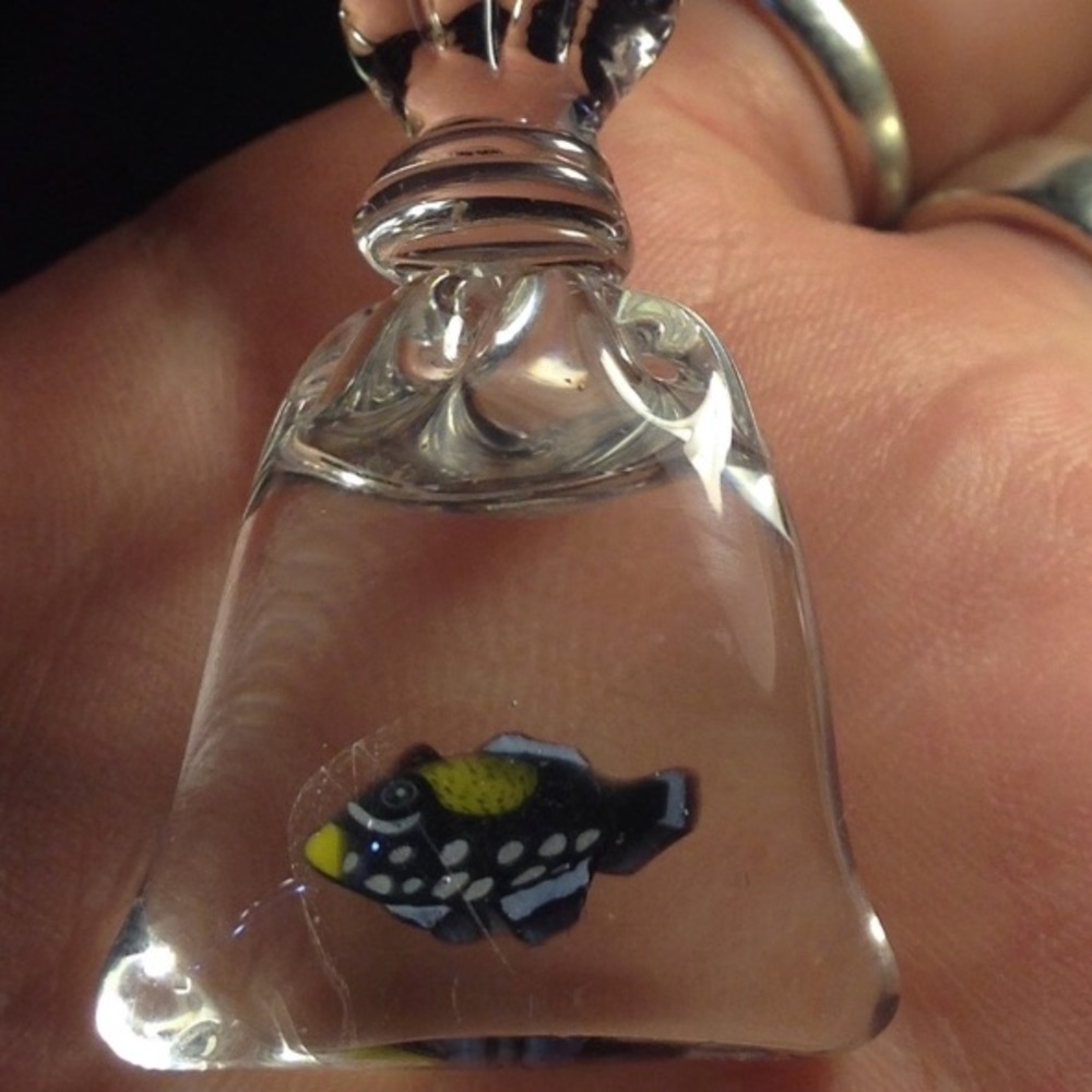 Hand blown glass pendant